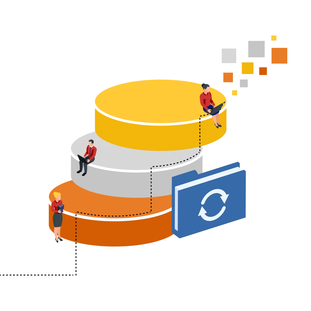 Database Floating Squares 3 layers