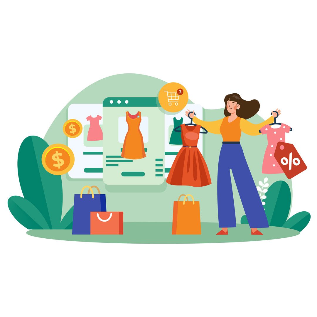 the-girl-who-buys-goods-online-illustration